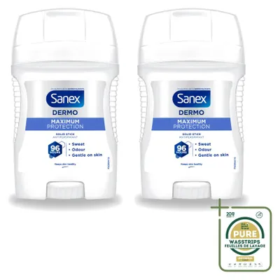 Produktbild von 2 x Sanex Maximum Protection Deodorant Stick - 50 ml - Vorratspackung - 2 Stücke