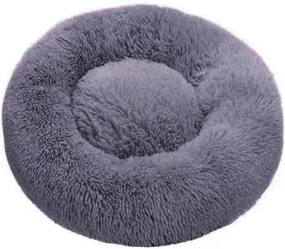 Produktbild von Beruhigendes Hundebett, Anti-Angst-Donut, rundes Haustierbett, flauschiges Kunstfell, gemütliches Kuschelbett, Plüsch-Welpenkissen, Bett für kleine und mittelgroße Hunde und Katzen