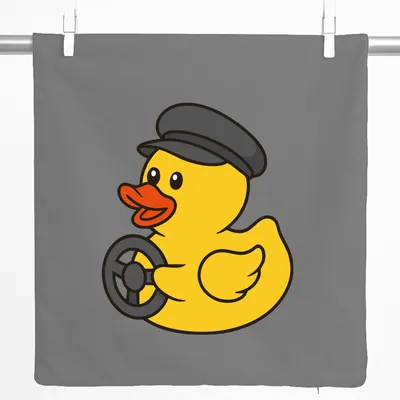 Produktbild von Huuraa Kissenbezug Quietscheente Kraftfahrt Comic Gummiente 40x40cm Steel Grey Baumwolle Dekokissenbezug Geschenkidee