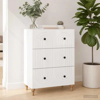 Immagine prodotto di vidaXL Comodino bianco lucido 66 x 34,5 x 90 cm