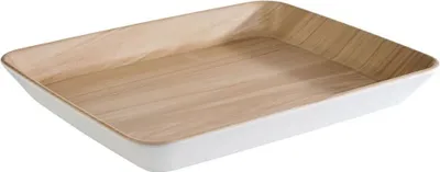 Produktbild von APS Schale Serie FRIDA aus Melamin Weiß / Holzoptik Kapazität: 1,20 Liter BxTxH: 32 x 25 x 3,5 cm