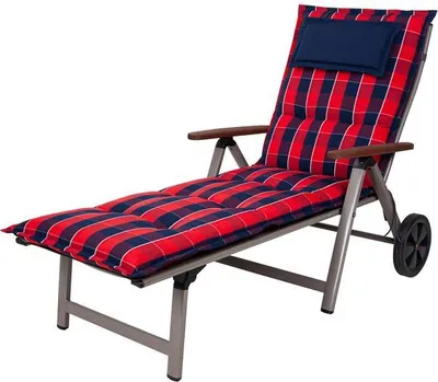 Produktbild von Auflage Rollliege Rom 0851 rot-blau kariert 190x60x9 cm KETTtex