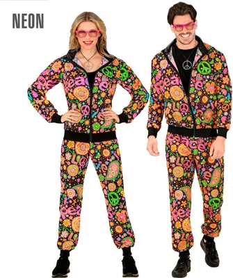 Produktbild von NEON PEACE & LOVE HIPPIE PARTY FASHION TRAININGSANZUG Gr. XL