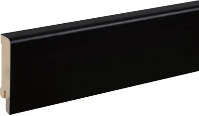 Produktbild von Sockelleiste Massivholz 16 x 60 x 2500 mm Schwarz zum Kleben, Schrauben & Nageln Massivholz Fußleiste by PROVISTON 62.5 Meter | 25 Stück