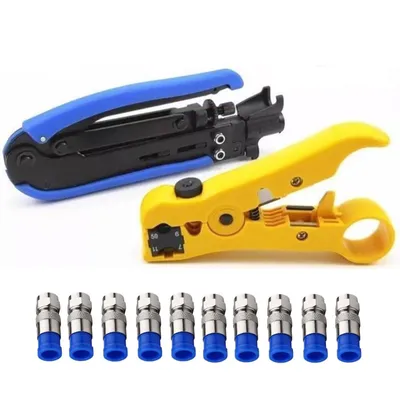 Produktbild von Crimpzange Koaxialkabel für RG59 RG6 RG11 75-5 75-7, Kompressionszange Set