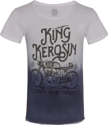 Produktbild von King Kerosin T-Shirt TCB Dip Dye White Blue-XXL