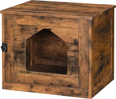 Produktbild von HOOBRO Katzenhaus Katzenschrank Katzentoilette Einzeltür Vintagebraun