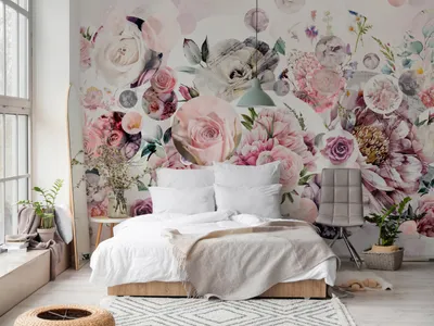 Produktbild von Vlies Fototapete Blumen 400x280 cm Tapeten Wandtapete XXL Rosen Pfingrosten Päonie Natur b-A-10270-a-a