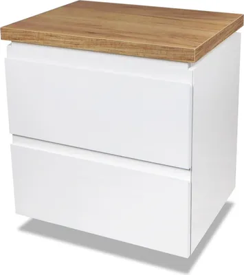 Obrázok produktu pre VBChome Kúpeľňový nábytok 50x40 cm Biele umývadlo na dosku Mini 35x26 cm Umývadlo na dosku Vanity unit with worktop 2 drawers Moduo Kúpeľňová skrinka