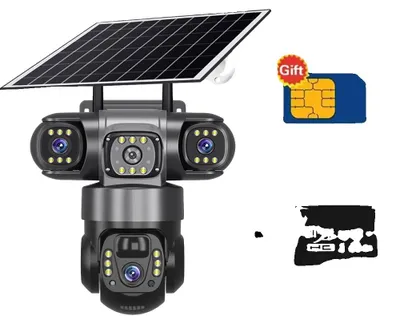 Obrázek produktu pro Solární kamera, ovládání tří objektivů, připojení 4G, solární kamera Přidat 64 GB