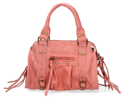 Produktbild von Erisia Damen-Schultertasche aus geprägtem Wildleder Abnehmbarer Riemen  Italy Black B UNICA 25x15x10 cm