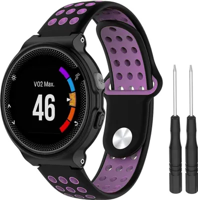 Produktbild von BStrap Silicone Sport Armband für Garmin Forerunner 235, black/pink