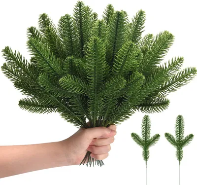 Kunstdennentakken, 36 Stück, 25 cm, grün, für Weihnachtsdeko
