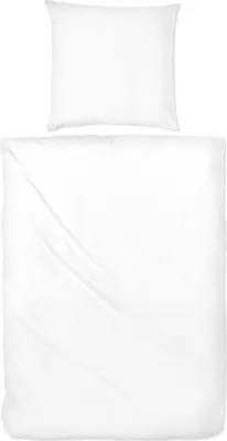 Produktbild von Streifen Satin Bettwäsche in 200x200 + 2x80x80 cm 255002-000 weiß