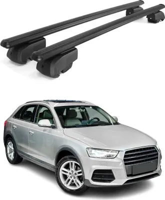 Image de Barres de toit transversales pour Audi Q3 8U 2011-2018 Alu Noir 2x