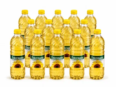 Produktbild von Sonnenblumenöl Estermann, 15 x 1L PET Flasche, ein raffiniertes Pflanzenöl für kalte und warme Küche