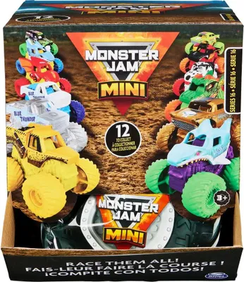 Produktbild von Monster Jam Mini Truck im Maßstab 1:87 (Designs variieren, keine Auswahl möglich), Monstertruck, 3 Jahr(e), Kunststoff, Gemischte Farben