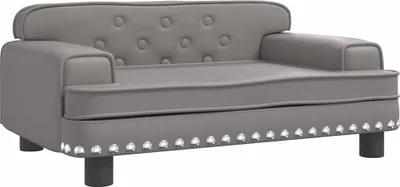 Obrázok produktu pre vidaXL Pelech pre psa sivý 70x45x30 cm Imitácia kože