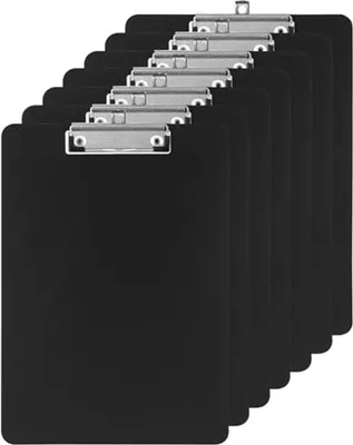 Zdjęcie produktu dla Ultiluxe Clipboard A4 - Podstawka na dokumenty - Tablica do pisania - Akcesoria biurowe - Klips - Plastikowa - Metalowy klips - Czarny - 7 sztuk