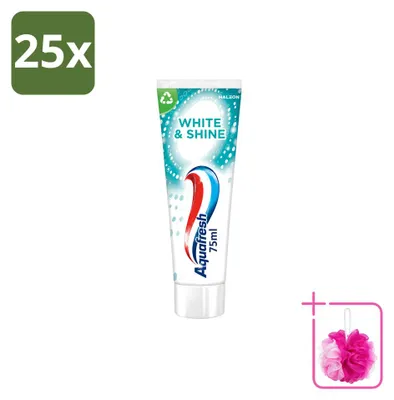 Productafbeelding van 25 x Aquafresh White & Shine tandpasta - 75 ml - Voordeelverpakking - 25 stuks
