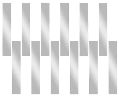 12 Edelstahlstreifen 304, 152,4x25,4x0,02 mm, rechteckig