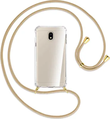 Produktbild von Handykette Backcover-Schutzhülle mit Band (Metall goldfarben) für Samsung Galaxy J3 2017 - caramel