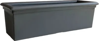 Produktbild von OGBL Lato glattes Pflanzgefäß 50 cm hoch 18 cm  Italy Pflanzgefäß aus anthrazitfarbenem Kunstharz – frostbeständig – stoßfest. Leicht, 50