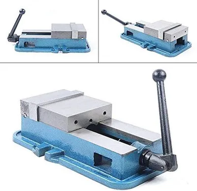 Immagine prodotto di Morsetto da banco da 160 mm, di precisione, blu, per banco da lavoro e lavori di bricolage