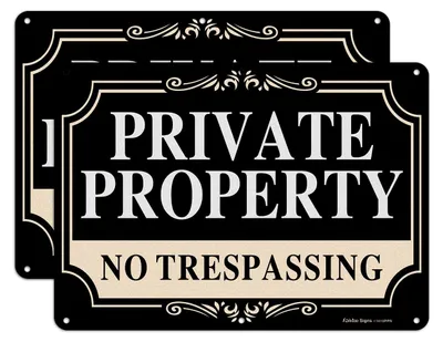 2er-Pack No-Trespassing-Schild 35x25 cm Aluminium schwarz