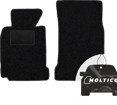 Produktbild von moto-MOLTICO Vorne Fußmatten Auto Velours Autoteppiche Schwarz Automatten Set 2-teilig passend für BMW 5er E39 1996-2003