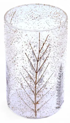 Imagen del producto de Portavelas de Vidrio floral natural - Jarrón alto - pino (19x11cm)