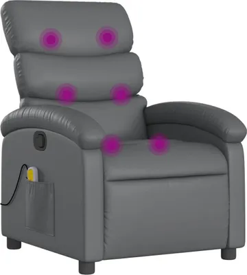 Produktbild von Massagesessel Relaxsessel Grau Kunstleder
