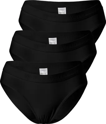 Produktbild von Yenita® Bikinislip 3er Set Damen Slips mit elastischem Logobund S schwarz