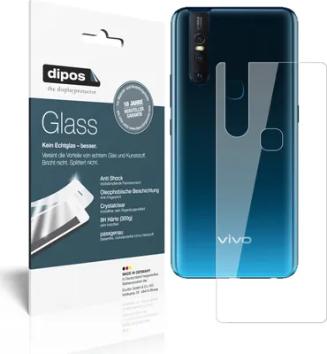 Produktbild von 2x Schutzfolie für Vivo V15 Pro Rückseite - Anti-Shock 9H Folie dipos Glass Kunststoffglas