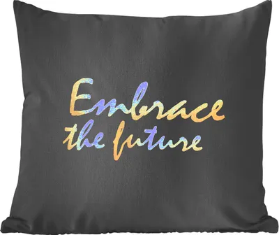 Produktbild von MuchoWow® Zierkissen Sofakissen Wohnzimmer Dekokissen 60x60 cm Zitate - Motivation - Schwarz - Gold - Sitzfläche - Foto Polster