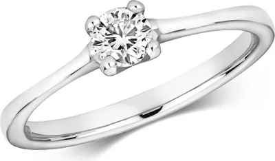 Produktbild von Funkelndes Feuer 9 Karat (375) Weißgold Damen - Diamant Solitärring Brillant-Schliff 0.35 Karat H - I1, 55 (17.5); TRS320359KWRSO