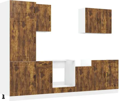 Produktbild von 7-tlg. Küchenschrank-Set Kalmar Räuchereiche Holzwerkstoff