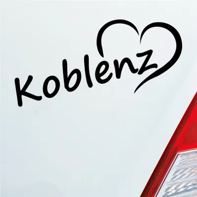 Produktbild von Auto Aufkleber Koblenz Herz Stadt City Liebe Love 18,5x8 cm Schwarz Glanz Sticker Heckscheibenaufkleber