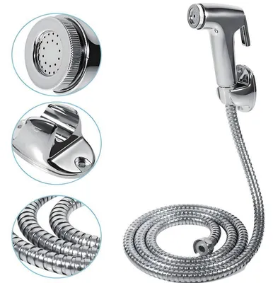 Produktbild von Bidet Brause Set Schlauch + Halter Dusche Edelstahl Hand WC Duschkopf Hygiene Po
