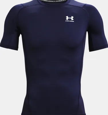 Image de Under Armour Hommes HeatGear Armour Short Sleeve Midnight Navy/White L Fitness tričko