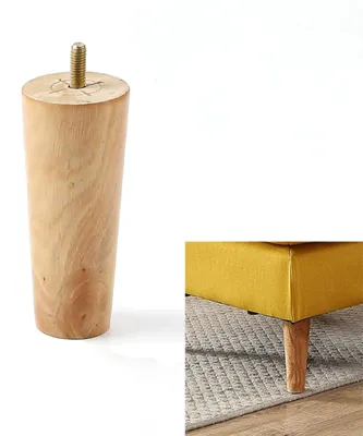 Image de Lot de 4 pieds en bois de 12 cm pour divers meubles