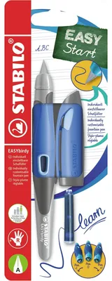 Zdjęcie produktu dla Szkolne pióro wieczne dla praworęcznych ze stalówką A - STABILO EASYbirdy Pastel - niebieski