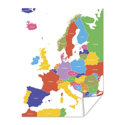 Obrázok produktu pre MuchoWow® Plagát - Mapa - Európa - farebná - 120x160