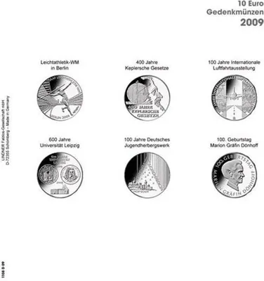 Produktbild von Lindner 1108D09 Vordruckblatt 10 Euro Gedenkmünzen 2009 Deutschland