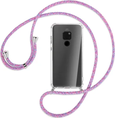 Produktbild von Handykette Backcover-Schutzhülle mit Band (Metall silberfarben) für Huawei Mate 20 - silberfarbene Kette
