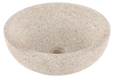 Produktbild von Differnz Aufsatzwaschbecken Terrazzo 40 x 40 cm beige braun matt mit Beschichtung 38.010.56