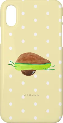 Produktbild von Mr. & Mrs. Panda Iphone 10 Handyhülle Avocado Yoga - Gelb Pastell - Geschenk, Haha, Humor, Bauch, Cover, Hilfe, X, Sport, Handy, Hülle