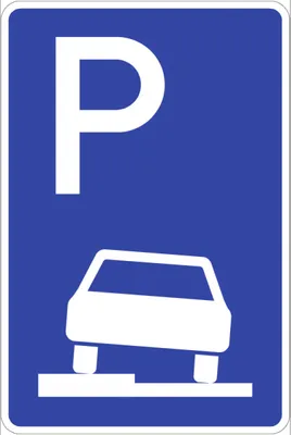 Produktbild von Verkehrsschild VZ315-50, Parken halb auf Gehwegen links, Alu, RA2, 420x630 mm