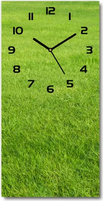 Produktbild von Wanduhr aus Glas – 30x60 cm - Glasbild - Glasuhr - Gehärtetes Glas -Grünes Gras