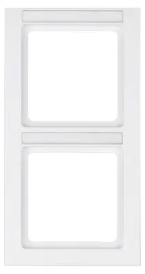 Produktbild von Berker Rahmen 2fach mit Beschriftungsfeld senkrecht Q.3 polarweiß, samt, Weiß, Thermoplast, Schraubenlos, Berker, Q.3, IP20